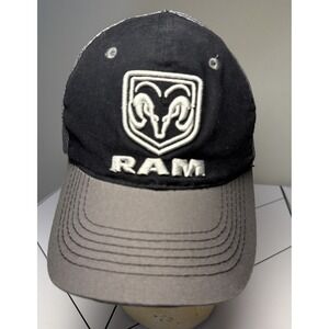 VTG Dodge RAM Logo Hat Gray/Black Mesh Trucker Snapback Adjustable Cap Truck